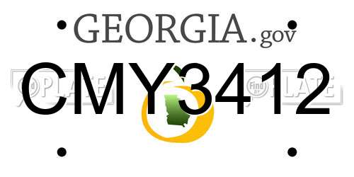CMY3412 Georgia License Plate
