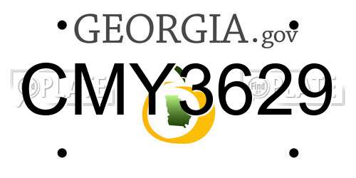 CMY3629 Georgia License Plate