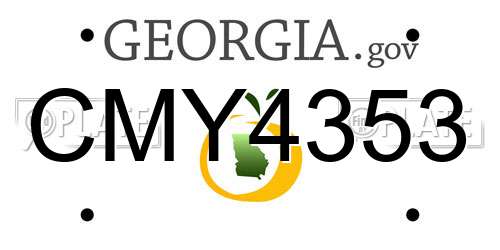 CMY4353 Georgia License Plate