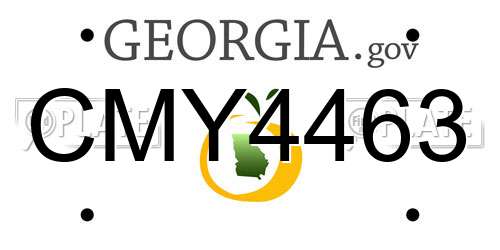 CMY4463 Georgia License Plate