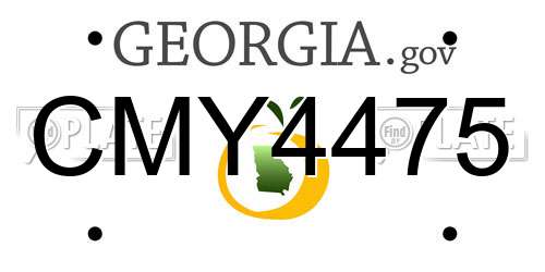 CMY4475 Georgia License Plate