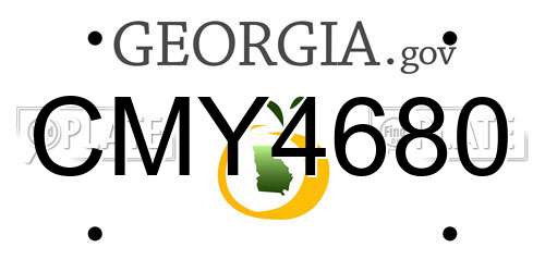 CMY4680 Georgia License Plate