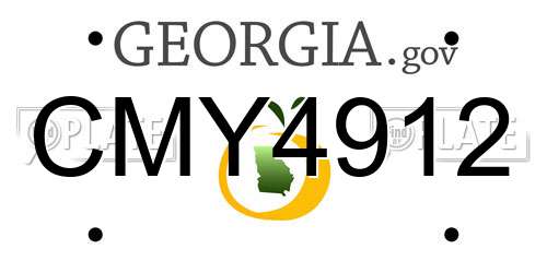 CMY4912 Georgia License Plate