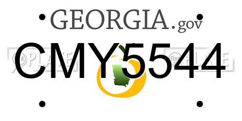 CMY5544 Georgia License Plate