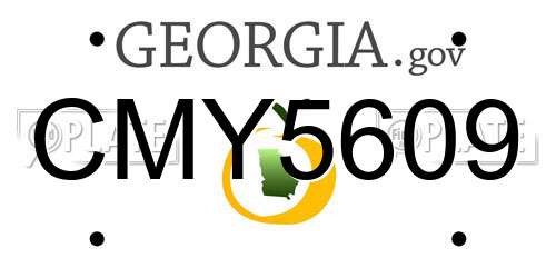 CMY5609 Georgia License Plate