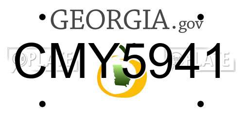 CMY5941 Georgia License Plate