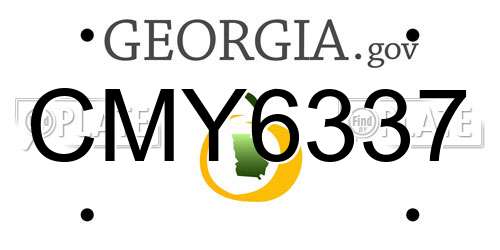 CMY6337 Georgia License Plate