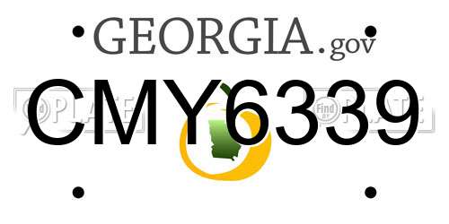 CMY6339 Georgia License Plate