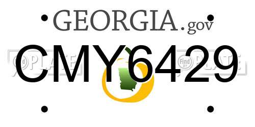CMY6429 Georgia License Plate