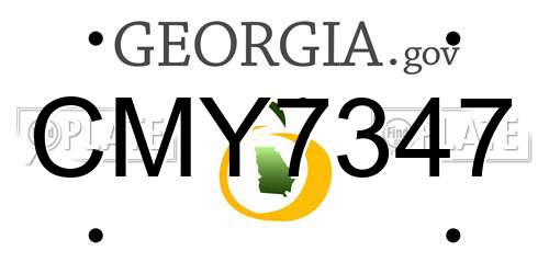 CMY7347 Georgia License Plate