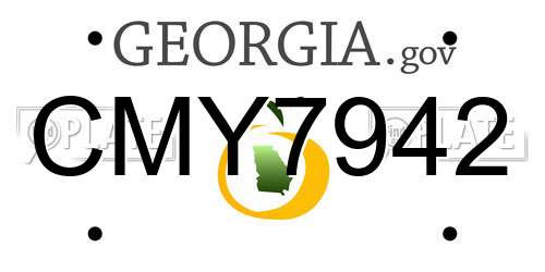CMY7942 Georgia License Plate