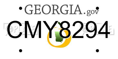 CMY8294 Georgia License Plate