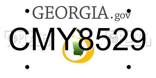 CMY8529 Georgia License Plate