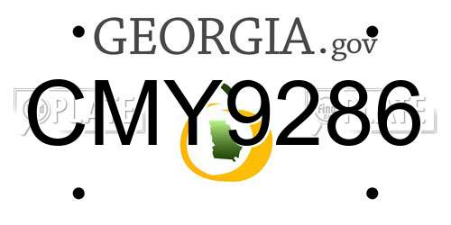 CMY9286 Georgia License Plate