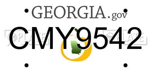 CMY9542 Georgia License Plate