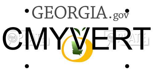 CMYVERT Georgia License Plate