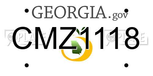 CMZ1118 Georgia License Plate