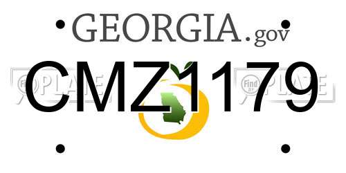 CMZ1179 Georgia License Plate