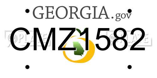 CMZ1582 Georgia License Plate