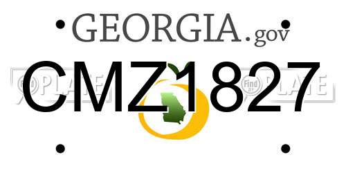 CMZ1827 Georgia License Plate