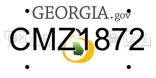 CMZ1872 Georgia License Plate