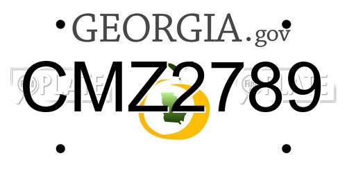 CMZ2789 Georgia License Plate