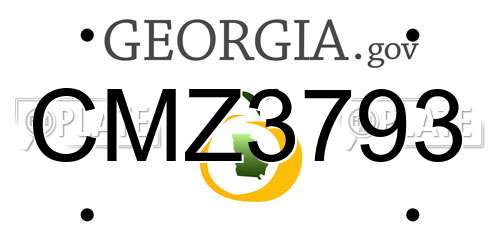 CMZ3793 Georgia License Plate