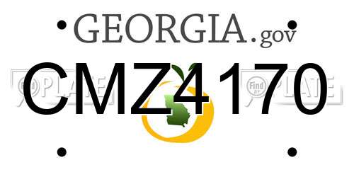 CMZ4170 Georgia License Plate