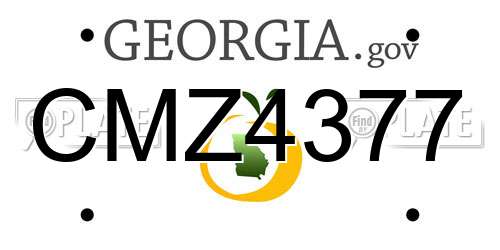 CMZ4377 Georgia License Plate
