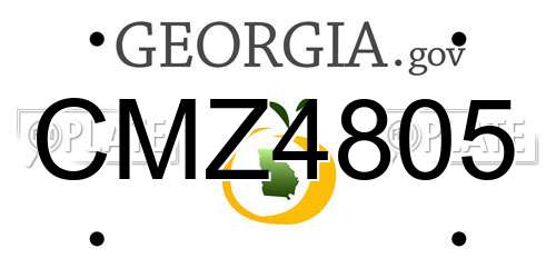 CMZ4805 Georgia License Plate