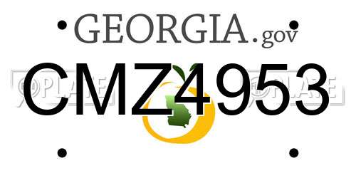 CMZ4953 Georgia License Plate