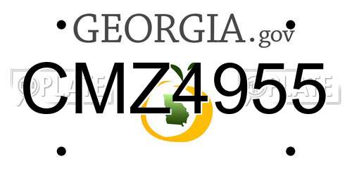 CMZ4955 Georgia License Plate
