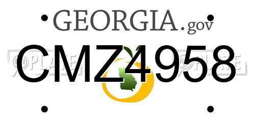 CMZ4958 Georgia License Plate