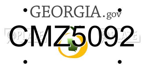 CMZ5092 Georgia License Plate