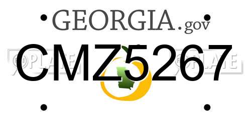CMZ5267 Georgia License Plate