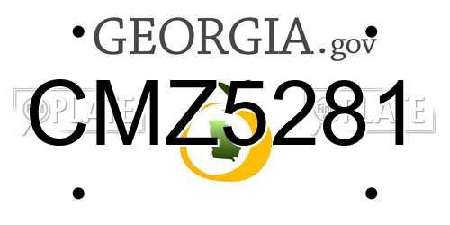 CMZ5281 Georgia License Plate