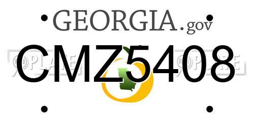 CMZ5408 Georgia License Plate