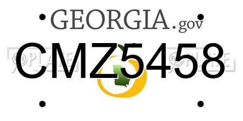 CMZ5458 Georgia License Plate