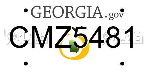 CMZ5481 Georgia License Plate