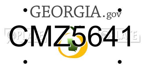 CMZ5641 Georgia License Plate