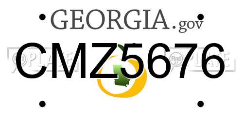 CMZ5676 Georgia License Plate
