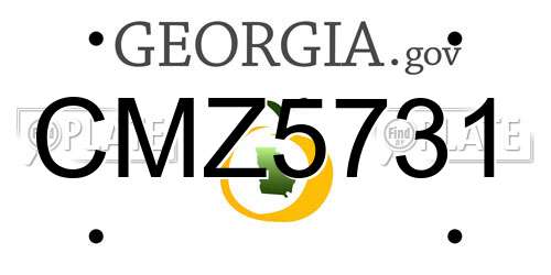 CMZ5731 Georgia License Plate