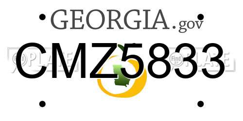 CMZ5833 Georgia License Plate