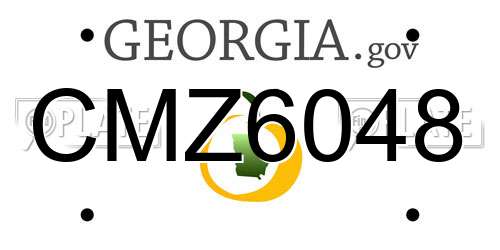CMZ6048 Georgia License Plate