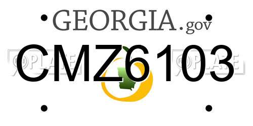 CMZ6103 Georgia License Plate