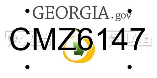 CMZ6147 Georgia License Plate