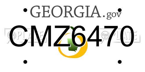 CMZ6470 Georgia License Plate