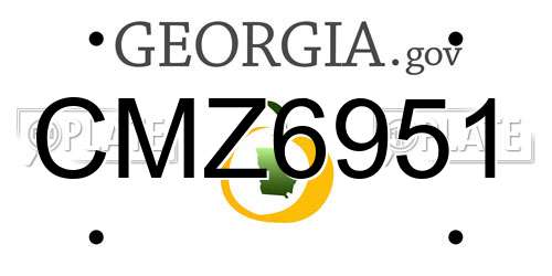 CMZ6951 Georgia License Plate