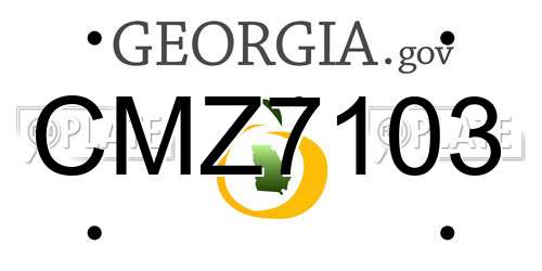 CMZ7103 Georgia License Plate