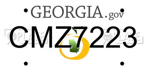 CMZ7223 Georgia License Plate